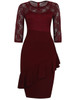 Casual Designed Flounce Hollow Out Solid Round Neck Bodycon Dress