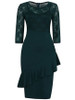 Casual Designed Flounce Hollow Out Solid Round Neck Bodycon Dress
