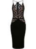 Casual Exquisite Spaghetti Strap Decorative Lace Bodycon Dress