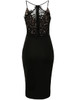 Casual Exquisite Spaghetti Strap Decorative Lace Bodycon Dress