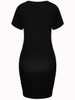 Casual Round Neck Stylish Skull Printed Mini Bodycon Dress