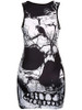 Casual Street Style Round Neck Skull Printed Mini Bodycon Dress