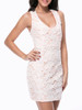Casual X-Back Deep V-Neck Back Hole Plain Lace Bodycon Dress
