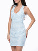 Casual X-Back Deep V-Neck Back Hole Plain Lace Bodycon Dress