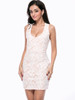 Casual X-Back Deep V-Neck Back Hole Plain Lace Bodycon Dress
