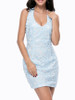 Casual X-Back Deep V-Neck Back Hole Plain Lace Bodycon Dress