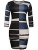 Casual Asymmetric Stripe Color Block Bodycon Dress