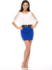 Casual Open Shoulder Patchwork Color Block Rhinestone Bodycon Dress