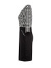 Casual Office Round Neck Zips Houndstooth Bodycon Dress
