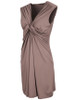 Casual Deep V-Neck Solid Ruched Sleeveless Bodycon Dress