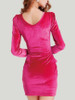 Casual Deep V-Neck Rhinestone Flounce Plain Velvet Bodycon Dress Casual Deep V-Neck Rhinestone Flounce Plain Velvet Bodycon Dress