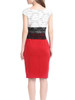 Casual One Shoulder Dacron Patchwork Bodycon Dress