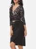 Casual Leopard Patchwork Split Charming V Neck Bodycon-dress