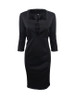 Casual Square Neck Slit Plain Formal Bodycon Dress
