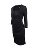 Casual Square Neck Slit Plain Formal Bodycon Dress