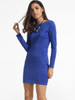 Casual Pockets Boat Neck Dacron Plain Bodycon-dress