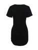 Casual Deep V-Neck Lace-Up Curved Hem Printed Bodycon Dress