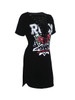 Casual Deep V-Neck Lace-Up Curved Hem Printed Bodycon Dress