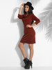 Casual Cowl Neck Dacron Plain Bodycon-dress