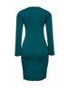 Casual Asymmetric Neckline Color Block Split Bodycon-dress