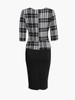 Casual Sweet Heart Decorative Button Split Houndstooth Bodycon Dress