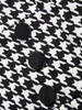 Casual Sweet Heart Decorative Button Split Houndstooth Bodycon Dress