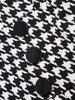 Casual Sweet Heart Decorative Button Split Houndstooth Bodycon Dress