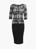 Casual Sweet Heart Decorative Button Split Houndstooth Bodycon Dress