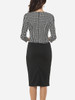 Casual Sweet Heart Decorative Button Split Houndstooth Bodycon Dress