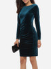 Casual Round Neck Pleated Plain Bodycon-dre