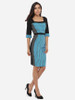 Casual Square Neck Dacron Patchwork Striped Bodycon-dress Casual Square Neck Dacron Patchwork Striped Bodycon-dress