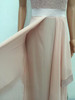 Pink Patchwork Lace Irregular Grenadine Zipper Homecoming Party Maxi Dress For Wedding