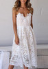 White Draped Lace Spaghetti Strap Deep V-neck Vegas Bohemian Cute Mini Dress