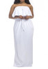 White Bandeau Drawstring Ruffle Off Shoulder Plus Size Bohemian Maxi Dress