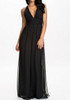 Black Patchwork Cross Back Plunging Neckline Maxi Dress Black Patchwork Cross Back Plunging Neckline Maxi Dress