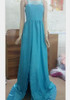 Blue Patchwork Lace Sleeveless Elegant Maxi Dress