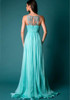 Blue Patchwork Lace Sleeveless Elegant Maxi Dress