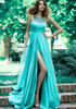 Blue Patchwork Lace Sleeveless Elegant Maxi Dress