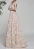 Casual Apricot Patchwork Asymmetric Shoulder Pleated Print Elegant Maxi Dress