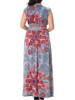 Casual Dramatic Swing Ruffle Trim Printed Plus Size Maxi Dress