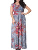 Casual Dramatic Swing Ruffle Trim Printed Plus Size Maxi Dress