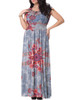 Casual Dramatic Swing Ruffle Trim Printed Plus Size Maxi Dress