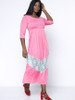 Casual Patchwork Hollow Out Swing Plus Size Maxi Dress