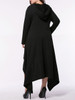 Hooded Asymmetric Hem Plain Plus Size Maxi Dress