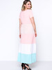Casual Color Block Striped Round Neck Casual Plus Size Maxi Dress