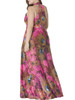 Casual Deep V-Neck Feather Printed Racerback Plus Size Maxi Dress