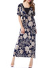 Casual Extraordinary Deep V-Neck Shell Print Plus Size Maxi Dress