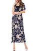 Casual Extraordinary Deep V-Neck Shell Print Plus Size Maxi Dress