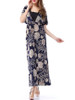 Casual Extraordinary Deep V-Neck Shell Print Plus Size Maxi Dress