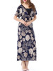 Casual Extraordinary Deep V-Neck Shell Print Plus Size Maxi Dress